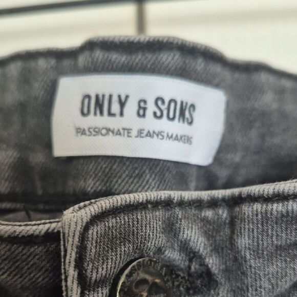 ONLY & SONS Dark Gray Skinny Men's Jeans - Picture 2 of 16